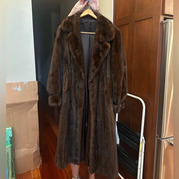 Vintage Real mink coat with matching head piece